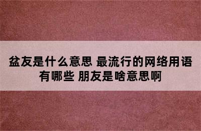 盆友是什么意思 最流行的网络用语有哪些 朋友是啥意思啊